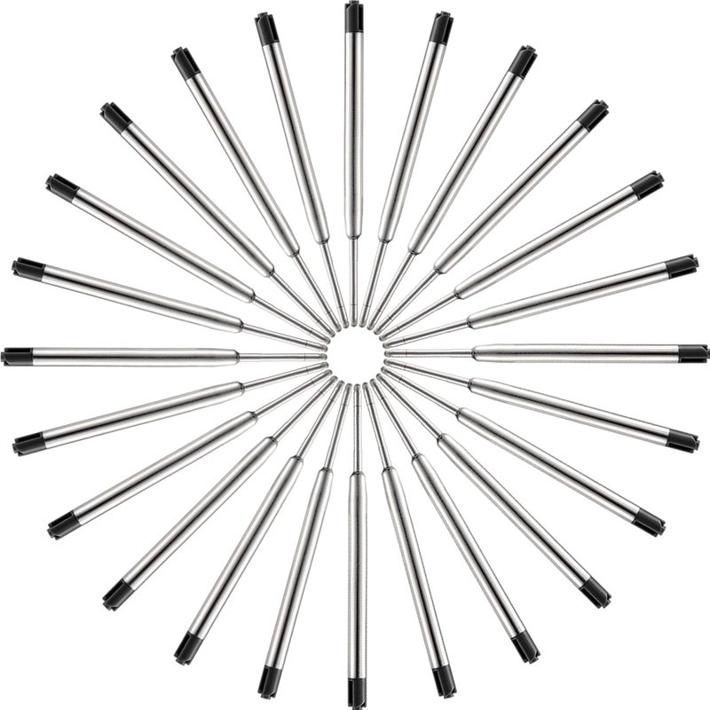 DunBong Pen Refills, Black Ink Refill Pack of 5, Replaceable Ballpoint Pen Refills, Medium Point Metal Refill (Black) - Image 2